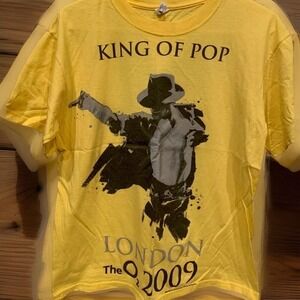 MICHAEL JACKSON 2009 "This is‎ It" Tour Yellow Graphic Tee Men's Large New New
